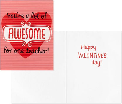 Hallmark Valentines Day Cards and Mailbox for Kids School Classroom Exchange, Doodle Hearts (1 Box, 32 Valentine Cards, 35 Stickers, 1 Teacher Card)
