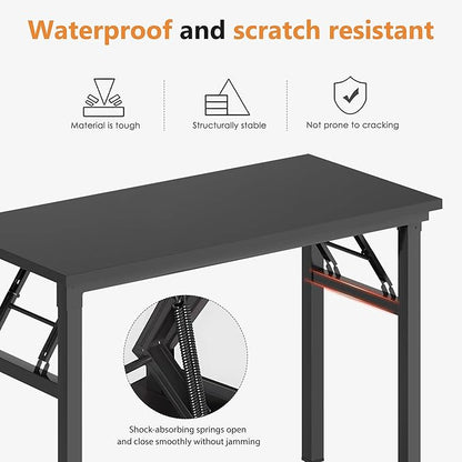 SDHYL 31.5inchesNo Assembly Foldable Computer Desk for Home Office Workstation, Study and Writing, Black