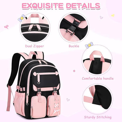 Kids Backpacks for Girls Teens Kawaii Bookbag for Elementary Primary Middle High School Daypack