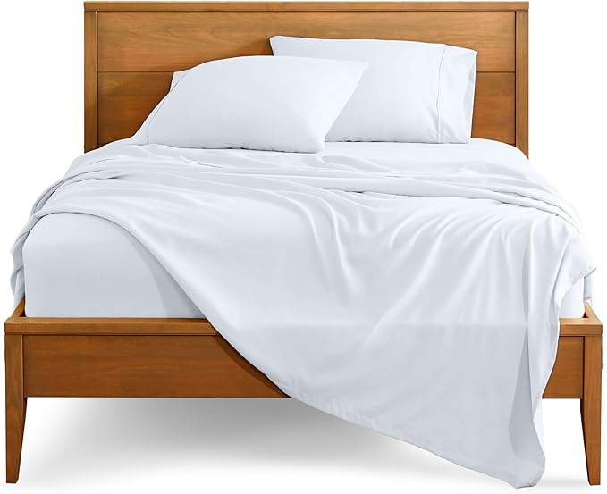 Bare Home California King Sheet Set - 1800 Ultra-Soft Microfiber Cal King Bed Sheets - Double Brushed - Deep Pockets - Easy Fit - 4 Piece Set - Bed Sheets (California King, White)