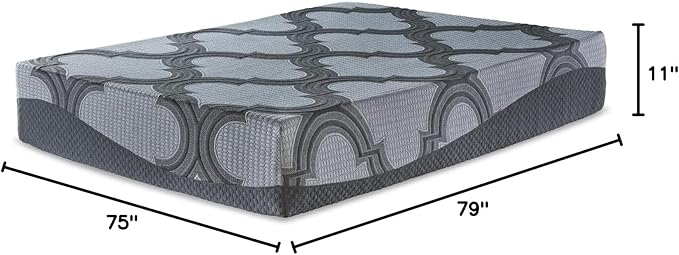 Signature Design by Ashley King Size 1100 11 Inch Hybrid Mattress with Support & Pressure Relief Cooling Gel Memory Foam, Fiberglass Free, Mattress In A Box