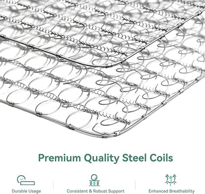 Novilla Queen Mattress, 6 Inch Queen Size Mattresses in a Box with Smarts™ Coil for Pressure Relief, Medium Firm Foam and Spring Hybrid Colchones with CertiPUR-US Certified for Kids