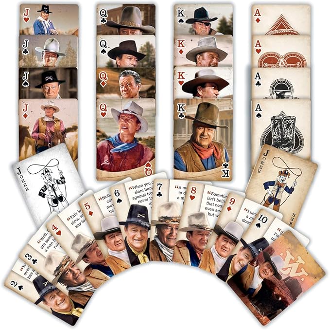 MasterPieces Family Games - John Wayne Playing Cards - Officially Licensed Playing Card Deck for Adults, Kids, and Family
