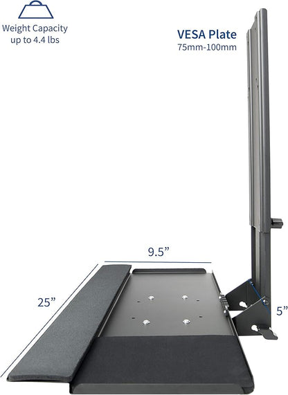 VIVO Computer Keyboard and Mouse Platform Tray, Adjustable VESA Mount Attachment, MOUNT-KB02