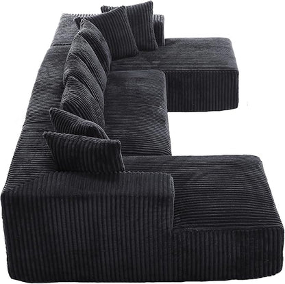 Eafurn Free Combination Cloud Boneless Modular Sectional Sofa with Chaise Lounge,Modern Minimalist Upholstered Couches, Oversized U Shaped Lounge Sofa Couch w/ 8 Pillows