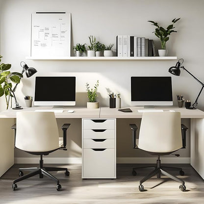 Kaboon Universal Tabletop 40"x18", Solid One-Piece Melamine Table Top, Double L Floating Desk DIY, Home and Office, Beige Leather Feel