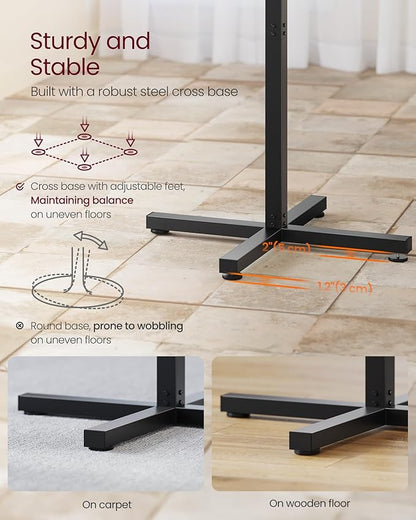 VASAGLE Round Cocktail Table, High Top Bar Pub Table with Metal Frame and Cross Base, for 2-3 People, Modern, Easy to Assemble, 23.6 x 23.6 Inches, Ebony Black ULBT361B01V1