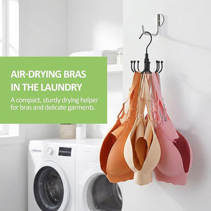 2 Pack Tank Top Hanger, Rotatable Bra Hanger for Closet, Max 24 Capacity Metal Tank Top Holder Storage Space Saving Sport Bra Organizer, Black