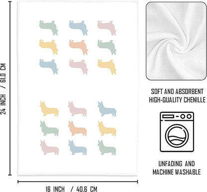 Corgi Kitchen and Bathroom Hand Towels - Dog Tea Towels, Gifts for Women and Corgi Lovers, Decorative Decor, 1624 Inches