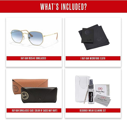 Ray-Ban RB3548 Hexagonal Sunglasses For Men For Women +BUNDLE with ACCESSORY EYEWEAR KIT