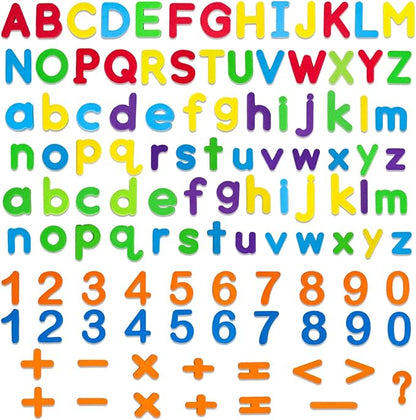 LovesTown Magnetic Letters and Numbers Set for Kids, Educational Alphabet Learning Magnets, Colorful Refrigerator Toy, 112 PCS