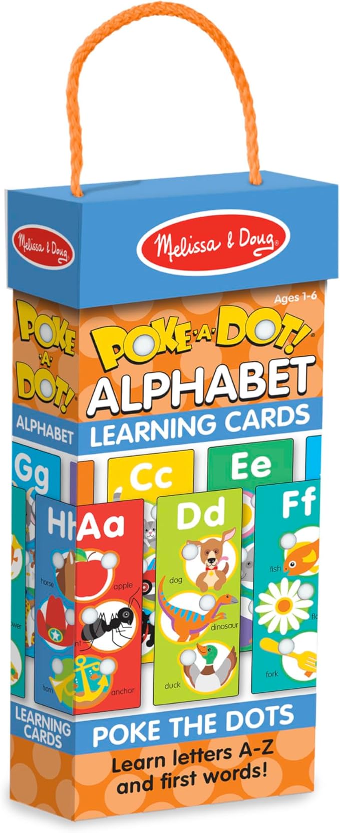 Melissa & Doug Poke-a-Dot! Alphabet Jumbo Learning Cards, 13 Double Sided Interactive ABC Flash Cards, Educational Activities for Toddlers and Preschoolers, Ages 1+
