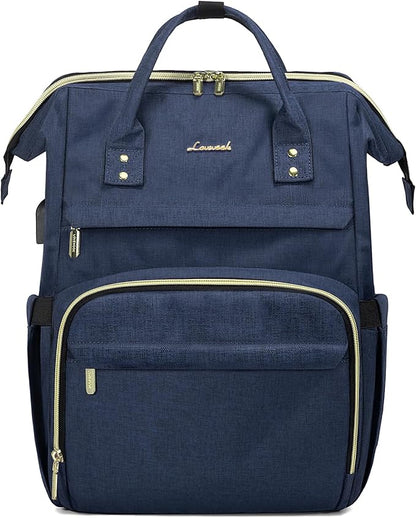LOVEVOOK College Laptop Backpack, 15.6 Inch Travel Backpack for College, Waterproof Work Backpack Woman for Teacher Nurse Anti-theft Travel Back Pack, Gifts for Women, Navy Blue
