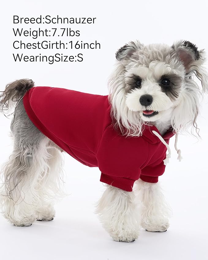 XPUDAC Matching Hoodie for Dogs and Humans Fleece Sweatshirt Soft Warm Pet Hoodie Sweater for Large Small Medium Dog and Owner Matching Clothes Cold Weather, Red, X-Small
