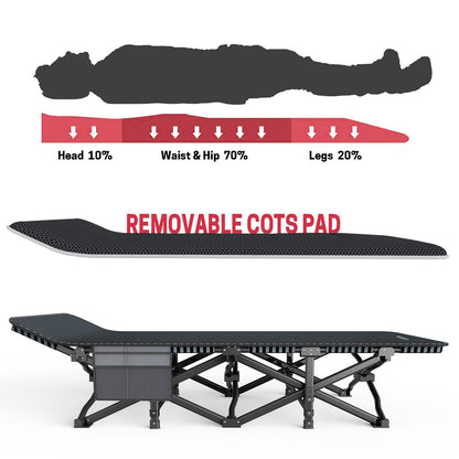 ATORPOK Camping Cot for Adults with Cushion, Tent Folding Cot for Sleeping
