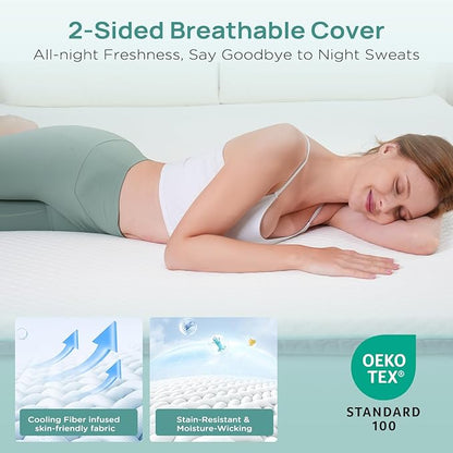 3 Inch Twin Mattress Topper for College Dorm, Memory Foam Bed Topper with Options for Back Pain Relief, Mattress Topper with 2-Sided Cover, CertiPUR Certified Dorm Bed