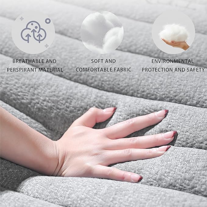 King Mattress 12inch in a Box, Memory Foam Hybrid Mattress with Pocket Springs and Zoned Support for Back & Lumbar Pressure Relief, Motion Isolation and Edge Support -CertiPUR-US(12 Inch,King)