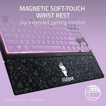 Razer Ornata V3 TKL Gaming Keyboard: Low-Profile Keys - Mecha-Membrane Switches - UV-Coated Keycaps - Backlit Media Keys - 8-Zone RGB Lighting - Magnetic Wrist Wrest - Kuromi Edition
