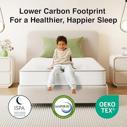 Novilla Twin XL Mattress, 8 Inch TXL Size Mattresses in a Box with Smarts™ Coil for Pressure Relief, Medium Firm Foam and Spring Hybrid Colchones with CertiPUR-US Certified for Kids