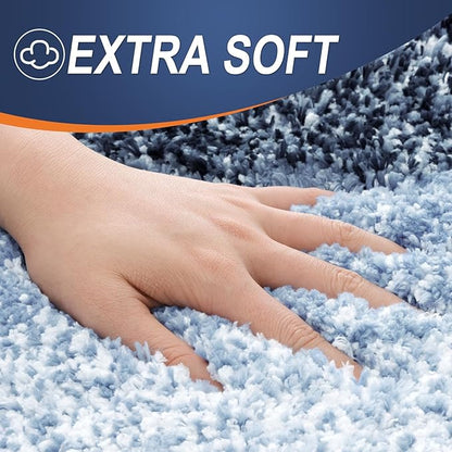 OLANLY Bathroom Runner Rugs 47x17, Extra Soft Absorbent Microfiber Bath Rugs, Rubber Backing, Quick Dry, Washable Bath Mats for Bathroom Floor, Tub and Shower, Home Decor Accessories, Navy Blue
