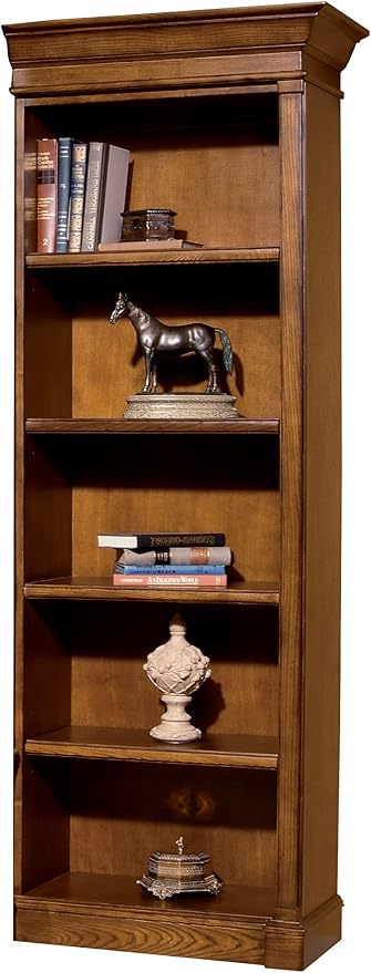 Hekman Furniture Urban Ash Burl Executive Right Bookcase – Elegant Tall Premium Adjustable Shelf Wooden Bookcase for Office Home Office & Library Use with Modern Traditional Designer Style Storage