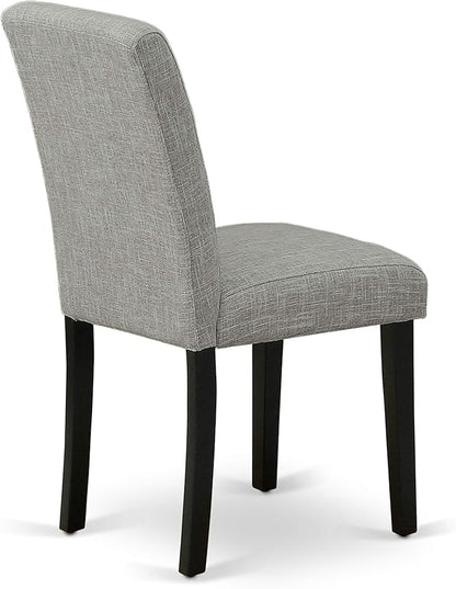 East West Furniture X697AB106-7 7 Piece Kitchen Table Set Consist of a Rectangle Dining Table with X-Legs and 6 Shitake Linen Fabric Parson Dining Chairs, 40x72 Inch, Multi-Color