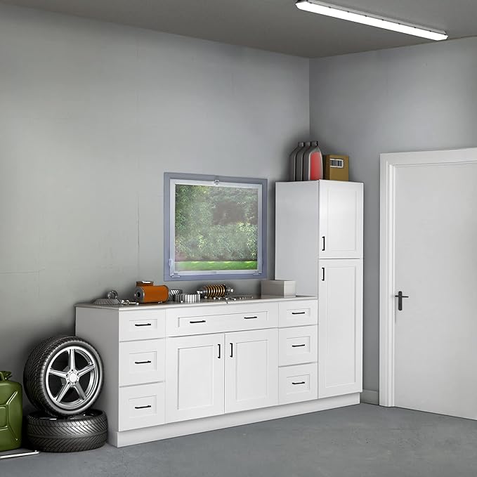 Design House Brookings Shaker Unassembled Wall Kitchen Cabinet W3324, 33 W x 12 D x 24 H, Painted White with Sherwin Williams®, Solid Wood – Design House, 561605