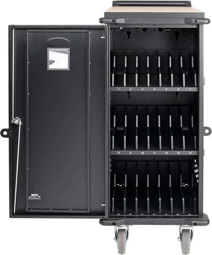Tripp Lite 21-Port AC Mobile Charging Cart Storage Station for Chromebooks, iPads, Laptops, Tablets, Black (CSC21AC)