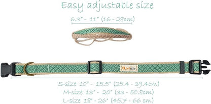 Pettsie Dog Bandana Collar with Matching Friendship Bracelet – Adjustable, Durable Hemp & Soft Cotton, Stylish & Comfortable Pet Bandana, Designed for Dog Lovers, Small, Green
