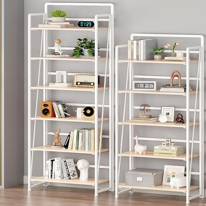BHG No Assembly Folding Bookshelf for Living Room,Collapsible Book Shelf for Home Office, Portable Bookcase Storage Organizer Rack Shelves