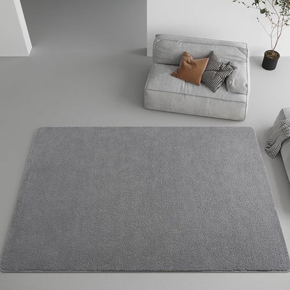DweIke 6x9 Grey Area Rugs for Bedroom, Super Soft Living Room Rug, Thickened Memory-Foam Throw Carpet, Non-Slip and Washable Carpets for Kids Boys Girls Room Dorm Nursery Home Decor