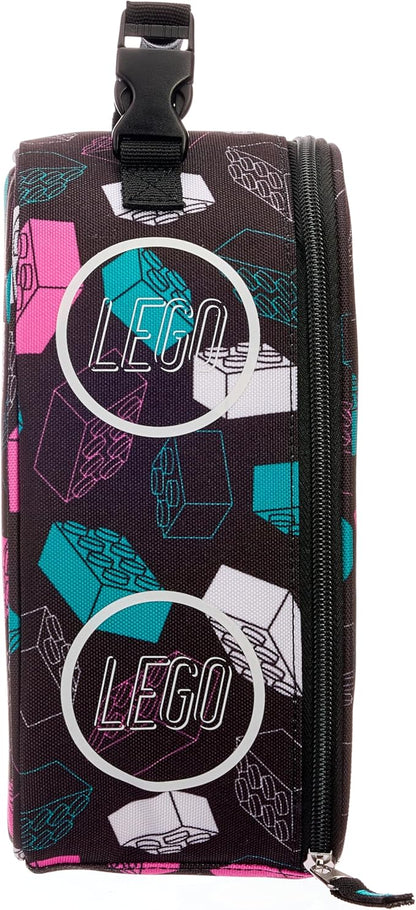 LEGO Kids Heritage Classic Lunch Box, Insulated Soft Reusable Lunch Bag Meal Container for Boys and Girls, Perfect for School or Travel, Meal Tote Keeps Food Cold with Buckle, Multicolor Brick