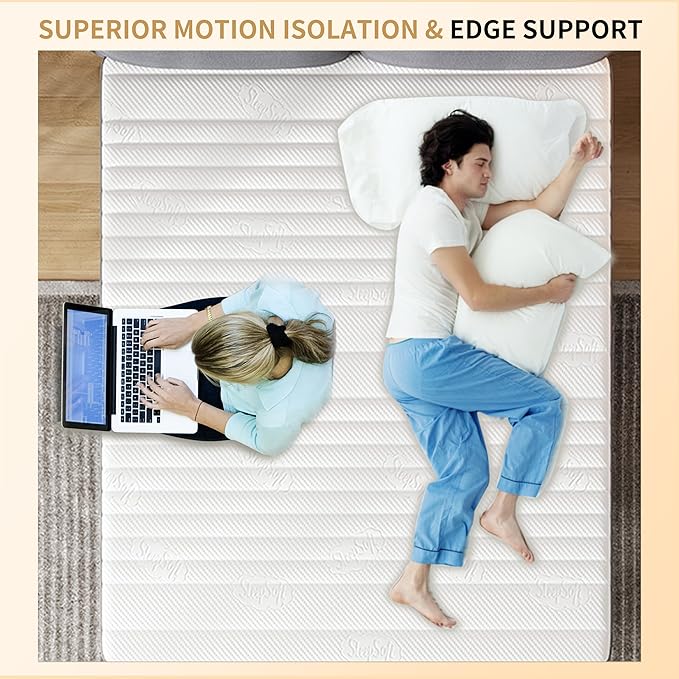 Mattress Double Mattress, 10 Inch Hybrid Memory Foam Firm Full Size Mattres with Hybrid Full Bed Matress in a Box Pressure Relief & Supportive Full Size Mattresses