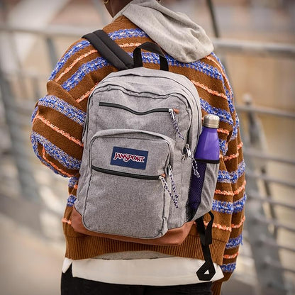 JanSport Cool Backpack, with 15-inch Laptop Sleeve - Large Computer Bag Rucksack with 2 Compartments, Ergonomic Straps, Grey Letterman