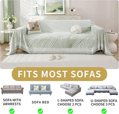 Non Slip Sofa Covers Couch Covers for 3 Cushion Couch Sofa Pet Friendly Washable Couch Covers for Sofa, Soft Thick Sectional Couch Covers L Shape Furniture Protector for Kids, Dogs 71" X134"