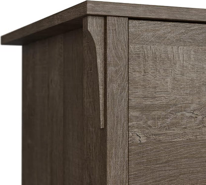 Bush Furniture Salinas 5 Shelf Bookcase in Ash Brown, Tall Bookshelf, Large Book Shelf for Living Room, Home Office, or Entryway