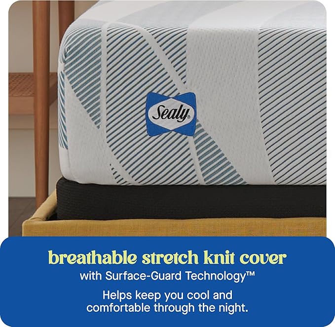 Sealy Dreamlife 10" Hybrid Mattress-in-a-Box, California King, SealyComfort Gel Memory Foam, SealyResponsive Encased Coils, Surface-Guard Technology