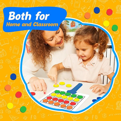 Magnetic Ten Frame Set,5 Dry Erase Paddles & 150 Math Counters,Counting Toys for Kids,Addition and Subtraction Games,Math Manipulatives 1st Grade,Kindergarten Preschool Classroom Must Haves