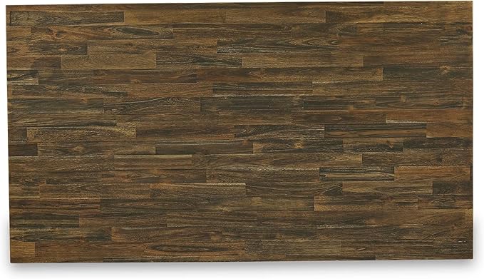 East West Furniture V777MZ748-7 7 Piece Modern Dining Table Set Consist of a Rectangle Wooden Table with V-Legs and 6 Coffee Linen Fabric Upholstered Chairs, 40x72 Inch, Multi-Color