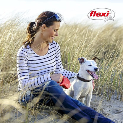 FLEXI New Classic Tape Retractable Dog Leash for Large Dogs Upto 110 lbs. – 16 ft., Red | Tangle Free Pet Walking Leash with One-Handed Brake, Pause, Lock|German Quality Product