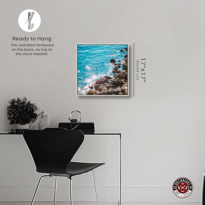 Italian Summer Landscape Photography Canvas Wall Art by Notoriart, Silver Floater Frame, 16"x16"