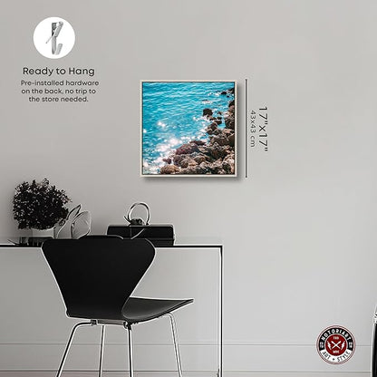 Italian Summer Landscape Photography Canvas Wall Art by Notoriart, Silver Floater Frame, 16"x16"