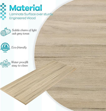 Kaboon Universal Tabletop 45"x20", Solid One-Piece Melamine Table Top, Double Desk L-Desk Floating Desk DIY, Home and Office, Oak/Grey Tone