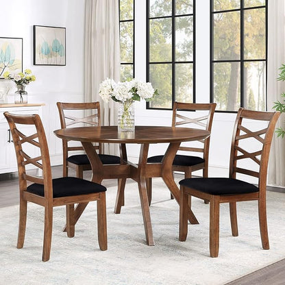 Smiry Velvet Seat Covers for Dining Room Chair Set of 6, Stretch Fit Removable Washable Chair Seat Cushion Protector Slipcovers with Ties, Black