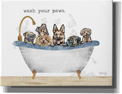 Epic Graffiti 'Wash Your Paws' by Marla Rae, Canvas Wall Art, 34"x26"