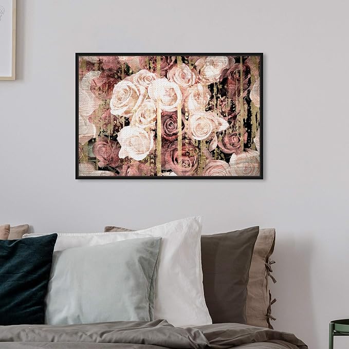 The Oliver Gal Artist Co. Floral and Botanical Framed Wall Art Canvas Prints 'Shabby Chic Romance' Florals