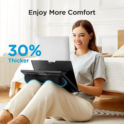 HUANUO Laptop Desk, Portable Laptop Stand Fits Up to 15.6 Inch Laptops, Adjustable with 8 Angles Lap Desks for Adults - Dual Cushion Desk for Sofa, Bed, Car or Work Table