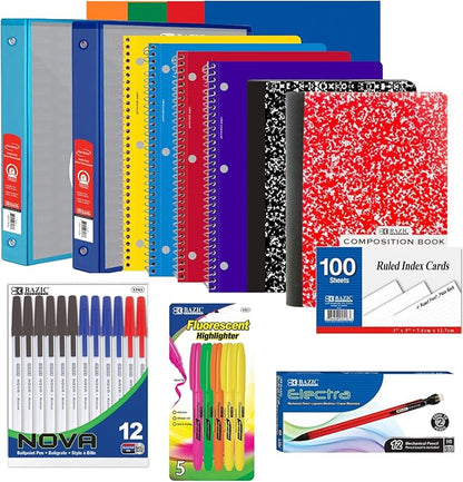 Secondary Back to School Supply Bundle - Essential Supplies for Middle High School and College - 42 Pieces