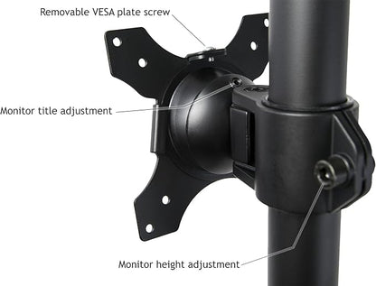 VIVO Triple Vertical LCD Monitor Height Adjustable Desk Mount Stand for 3 Screens up to 27 inches STAND-V003D