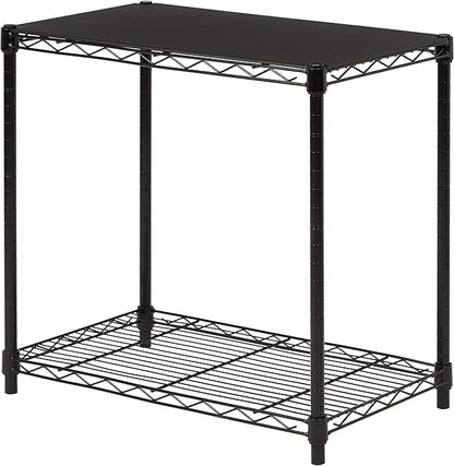 Amazon Basics 2-Shelf Stackable Storage, 13.3" D x 23.2" W x 22.2" H, Black